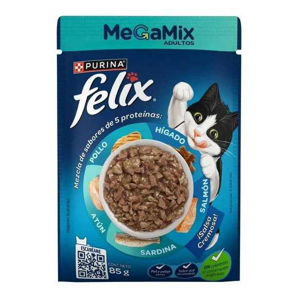 FELIX POUCH ADULTO MEGAMIX   X 85G