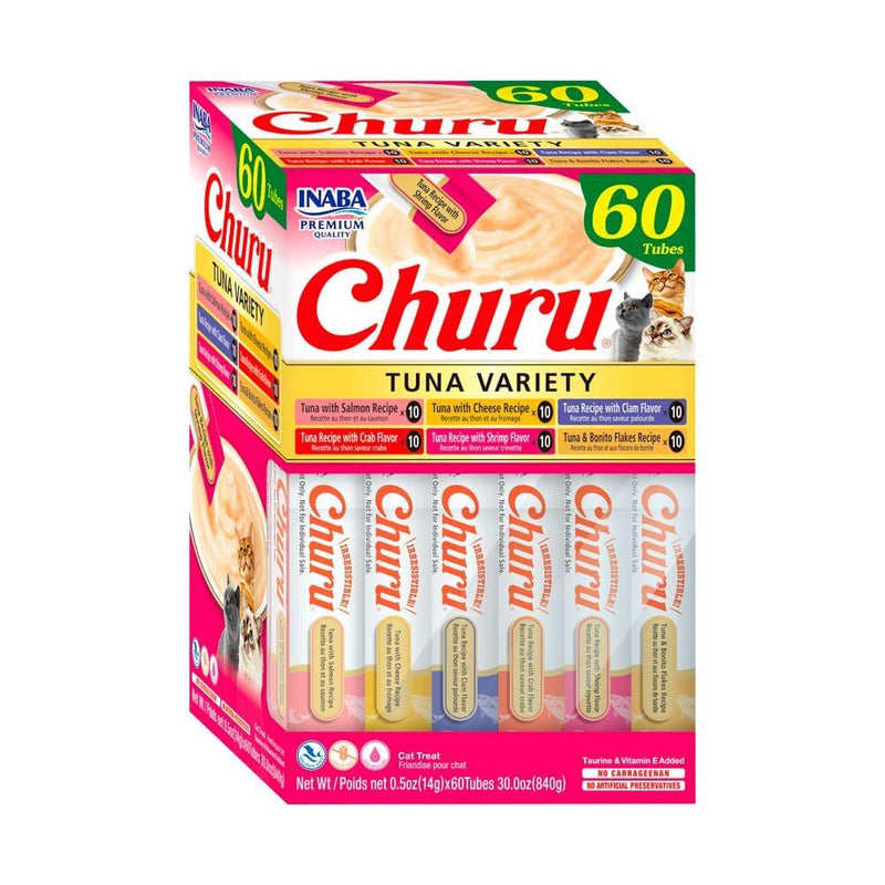 Snack Para Gato Inaba Cat Churu Box Tuna 60 Piezas Surtidas