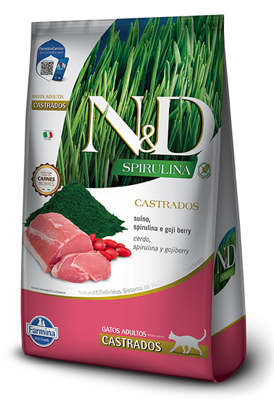 N&D SPIRULINA FELINE CASTRADO CERDO  1,5 Kg