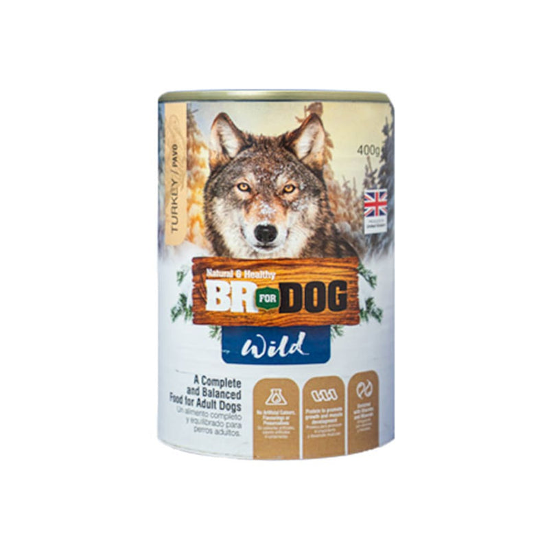 Comida Húmeda Para Perro Lata Br For Dog Wild Pavo 400 Gr