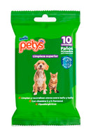Paños Húmedos Para Perro y Gato Petys X 10 Unds
