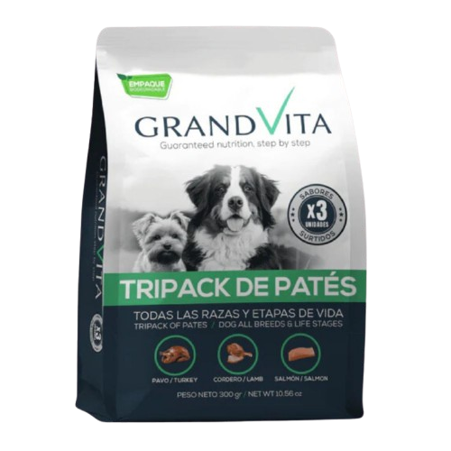 Comida Húmeda Para Perro Grand Vita Tripack Patés 300 Gr
