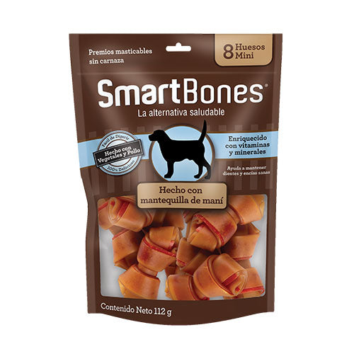 SMARTBONES HUESO MINI MANTEQUILLA DE MANÍ X 8 UND