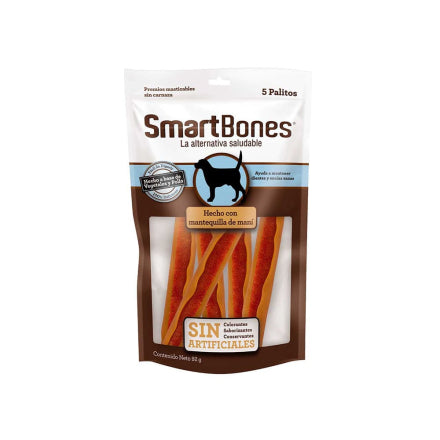 Snack para perro Smartbones sin artificiales mantequilla de maní mini 5 und