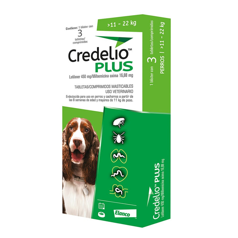 Credelio Plus 450 mg (11-22 kg) x 3 tabletas