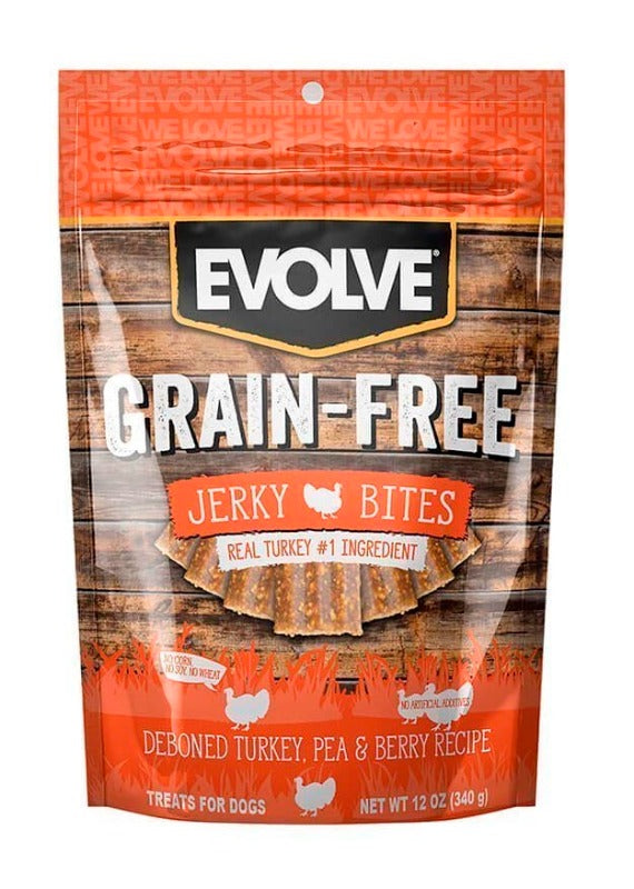 EVOLVE DOG SNACK GRAIN FREE TURKEY 12 OZ