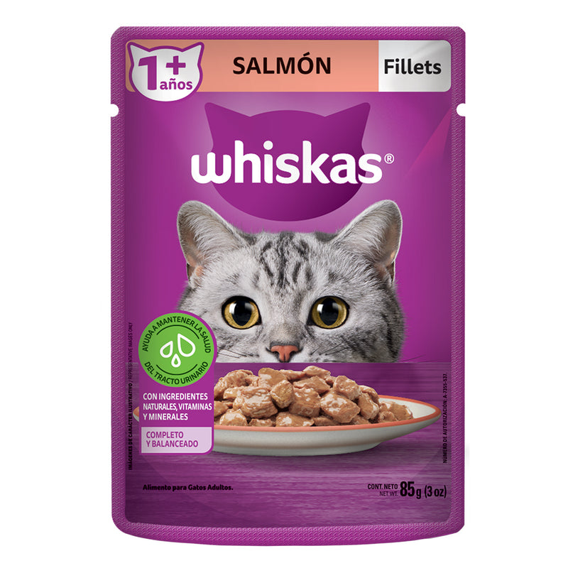 WHISKAS POUCH ADULTO SALMON X 85 GR