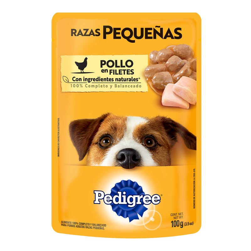 PEDIGREE POUCH ADULTO RAZA PEQUEÑA POLLO 100 GR