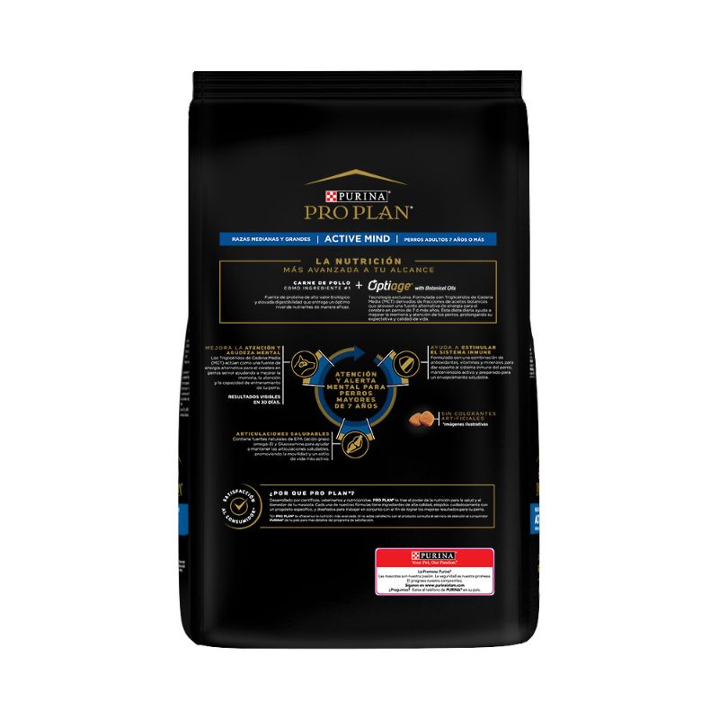 PRO PLAN ADULTO RAZA MEDIANA-GRANDE ACTIVE MIND 7+ X 13 KG