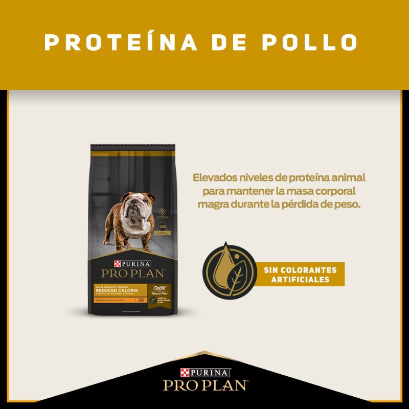 PRO PLAN REDUCED CALORIE RAZAS MEDIANAS Y GRANDES X 3 KG