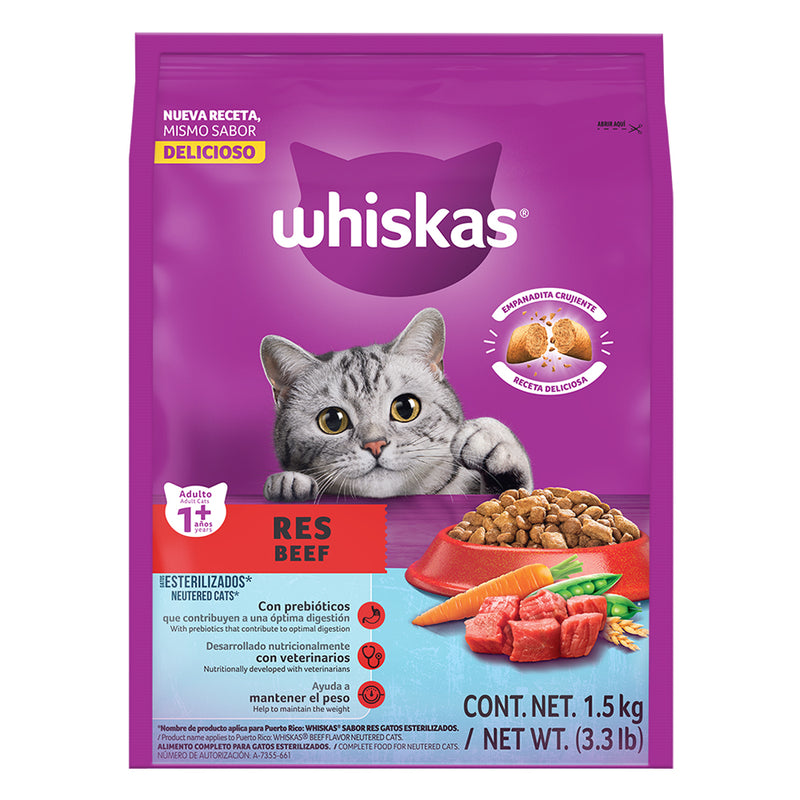 WHISKAS ESTERILIZADO RES 1.5 KG