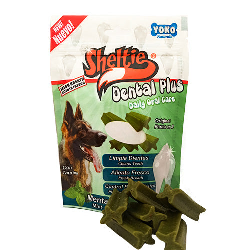 Snack Para Perro Sheltie Dental Plus Menta 34 Grs