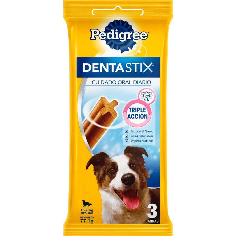 PEDIGREE DENTASTIX RAZA MEDIANA 3 UND X 77.1 GR