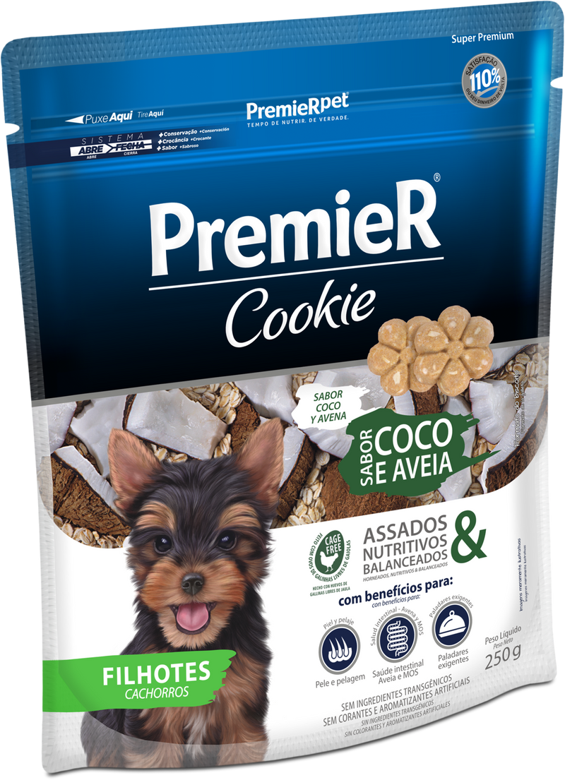 Snack Para Perro Cachorro Premier Cookie Coco / Avena 250 Gr