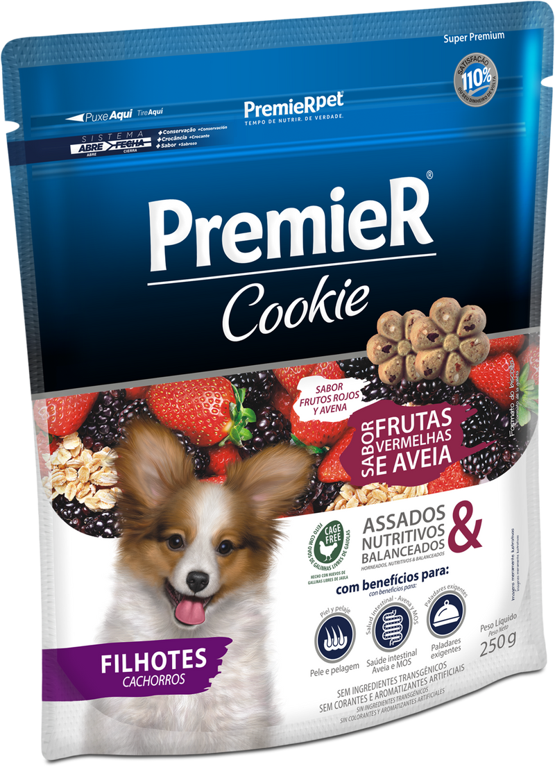Snack Para Perro Cachorro Premier Cookie Frutos Rojos / Avena 250 Gr