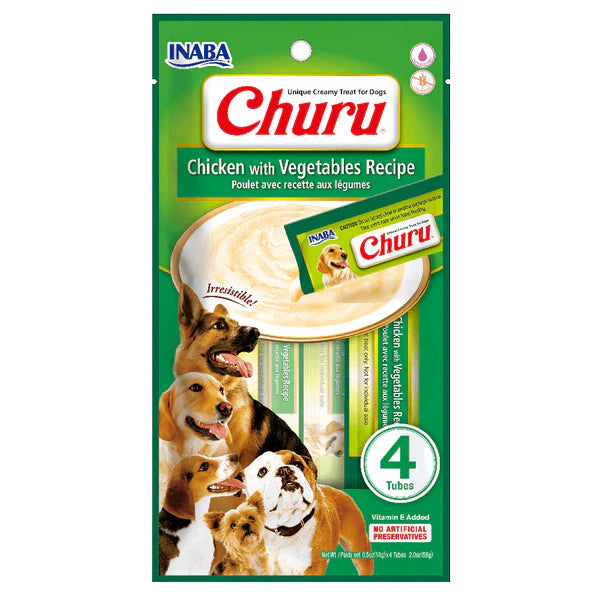 Snack Para Perro Churu Sabor Pollo y Vegetales 4 Und