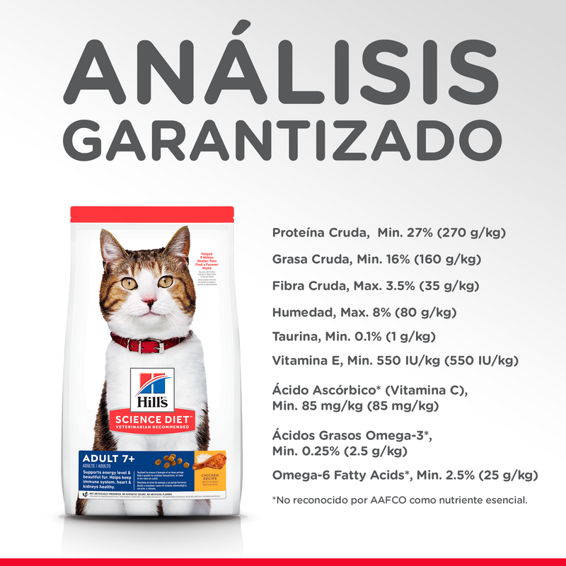 Comida para gato Hills Adulto 7+ 4Lbs