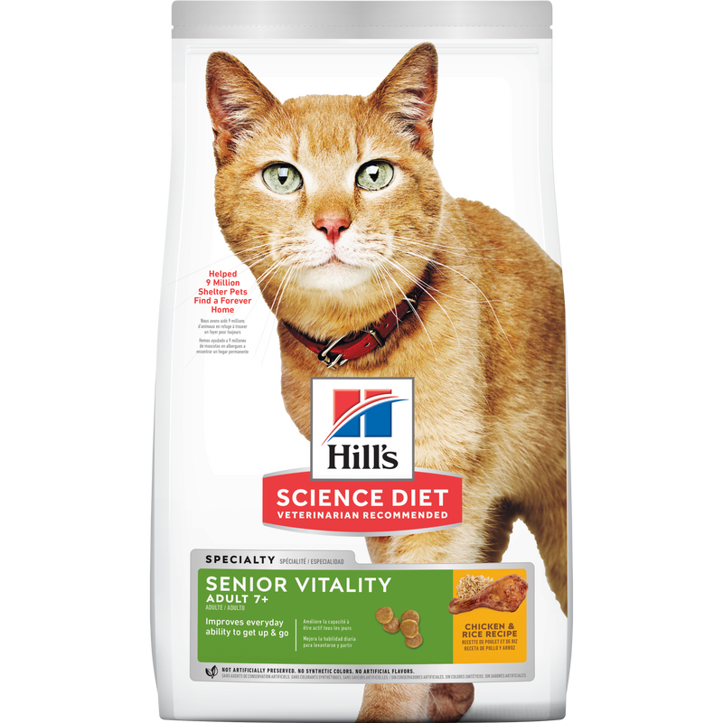 Comida para gato Hills Senior Vitality Adulto + 7 3Lbs