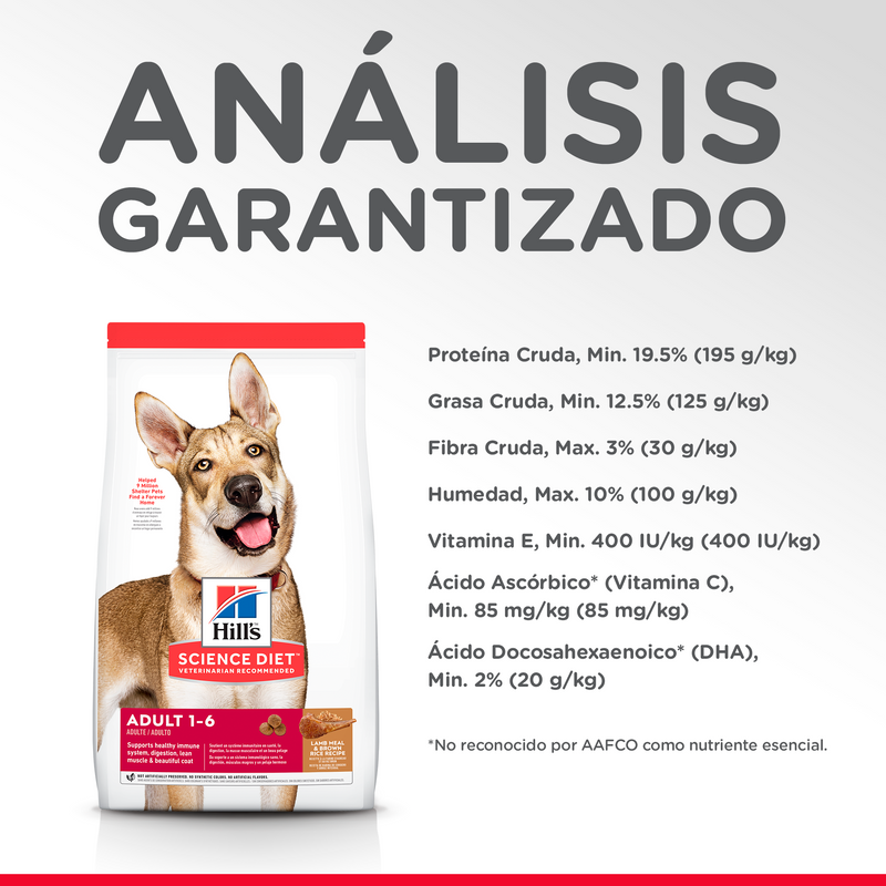 Comida para perro Hills Adulto Razas Medianas Cordero y Arroz OB 15,5Lbs a 33Lb