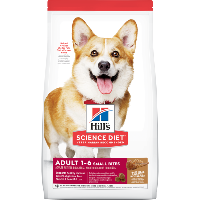 Comida para perro Hills Adultos Small Bites Cordero y  Arroz 4,5Lbs a 15Lbs