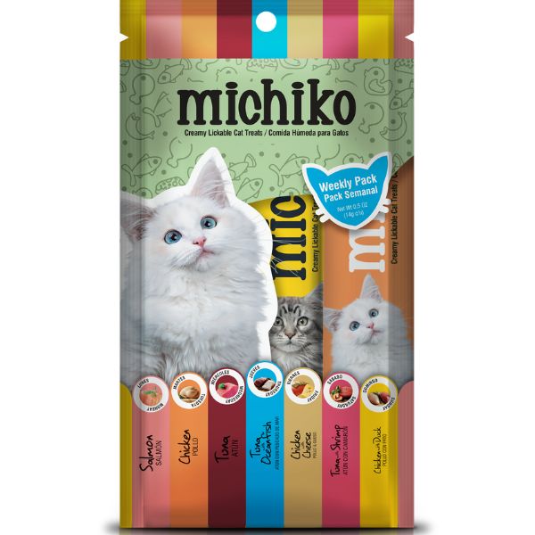 Snack Para Gato Michiko Semanario X 7 Unidades 98 Gr