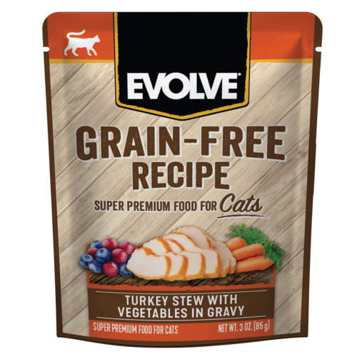 EVOLVE CAT GRAIN FREE POUCHE PAVO  85 GR