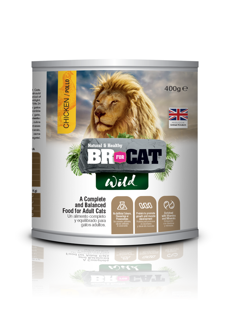 Comida Húmeda Para Gato Lata Br For Cat Wild Pollo 400 Gr