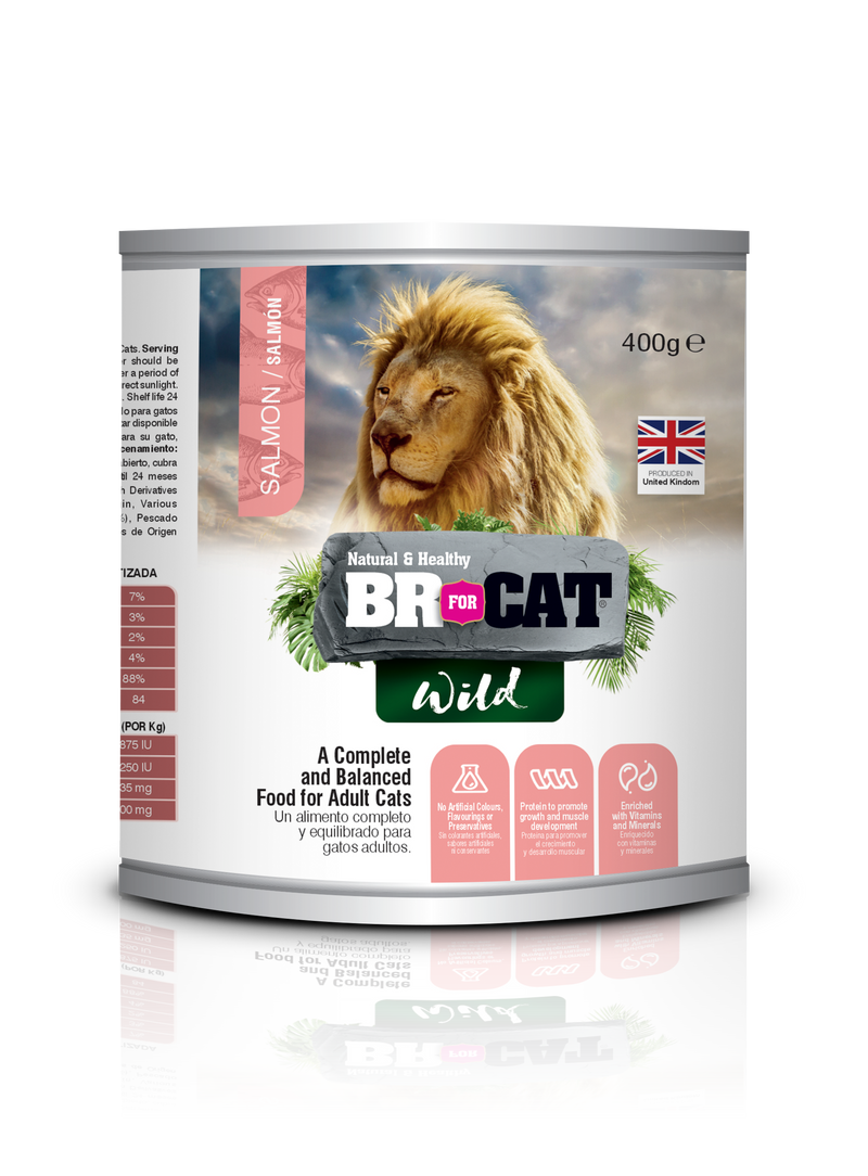 Comida Húmeda Para Gato Lata Br For Cat Wild Salmon 400 Gr