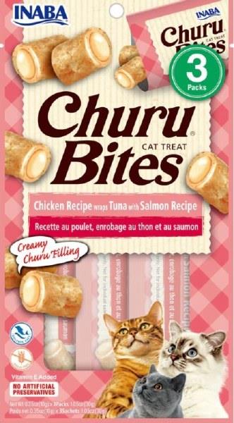 CHURU BITES GATO CHICKEN WRAPS ATÚN Y SALMÓN X 30 GR 3 UND