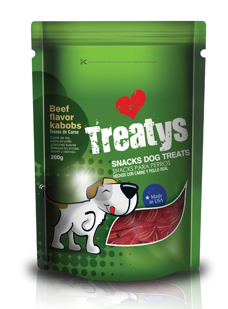 Snack Para Perro Treatys Beef Flavor Kabobs 200 Gr