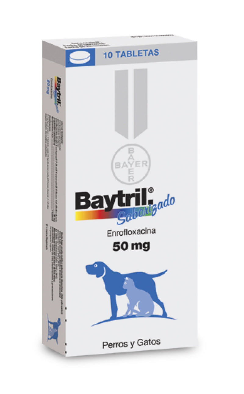 Medicamento Para Perro y Gato Baytril 10 Tabletas De 50 Mg
