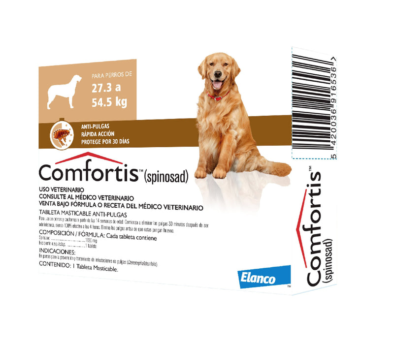 Antipulgas Para Perro Comfortis Tableta De 27.3 a 54.5 Kilos