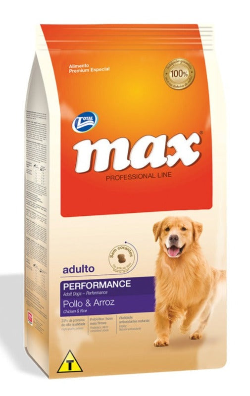 MAX PERFORMANCE ADULTOS POLLO & ARROZ 20+2 KG