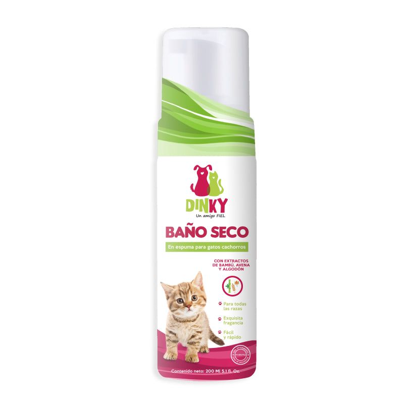 BAÑO SECO DINKY ESPUMA GATO CACHORRO X 200 ML