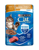 Comida Húmeda Para Gato Adulto Cat Chow Pouch Esterilizados Carne X 85 Gr