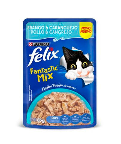 FELIX POUCH FANTASIC MIX POLLO CANGREJO X 85 GR