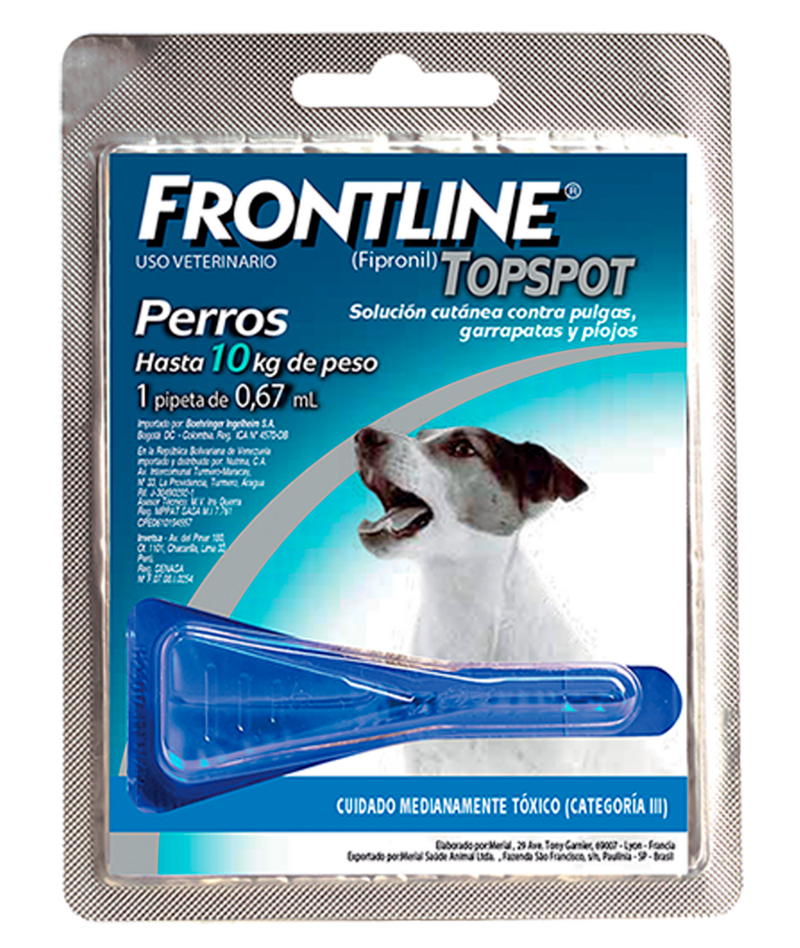 FRONTLINE PIPETA PARA PERROS DE 2 A 10 KILOS