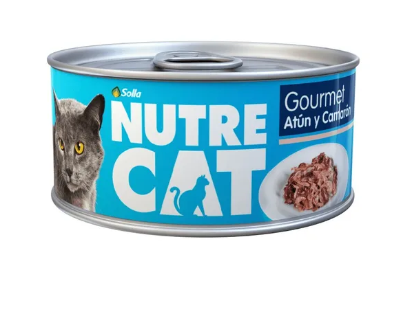 NUTRECAT GOURMET ATÚN Y CAMARÓN LATA X 85 GR