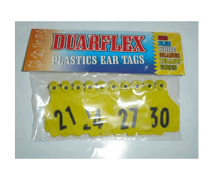OREJERA PLASTICA COLINSTRUVET MARCADA X 20 UND (Numeracion segun disponibilidad)