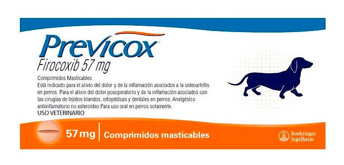 PREVICOX DOG 57 MG ORAL CAJA X 30 TABLETAS