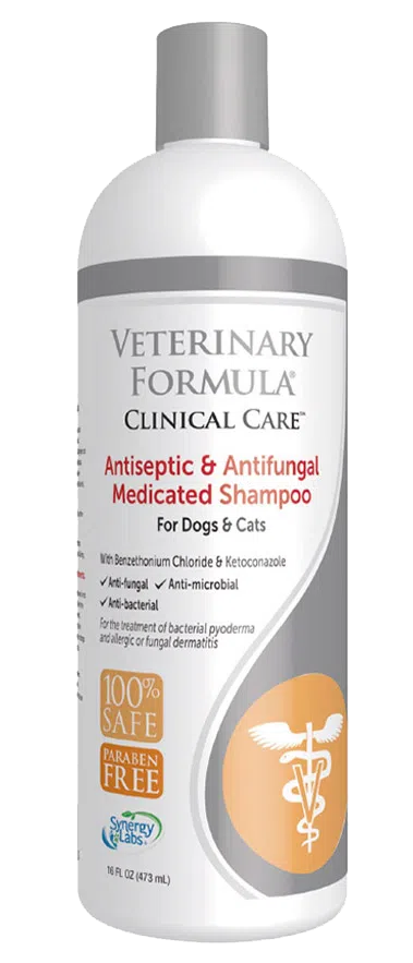 Shampoo medicado para perros y gatos VFFC Antiseptic y Antifungal 16 Oz