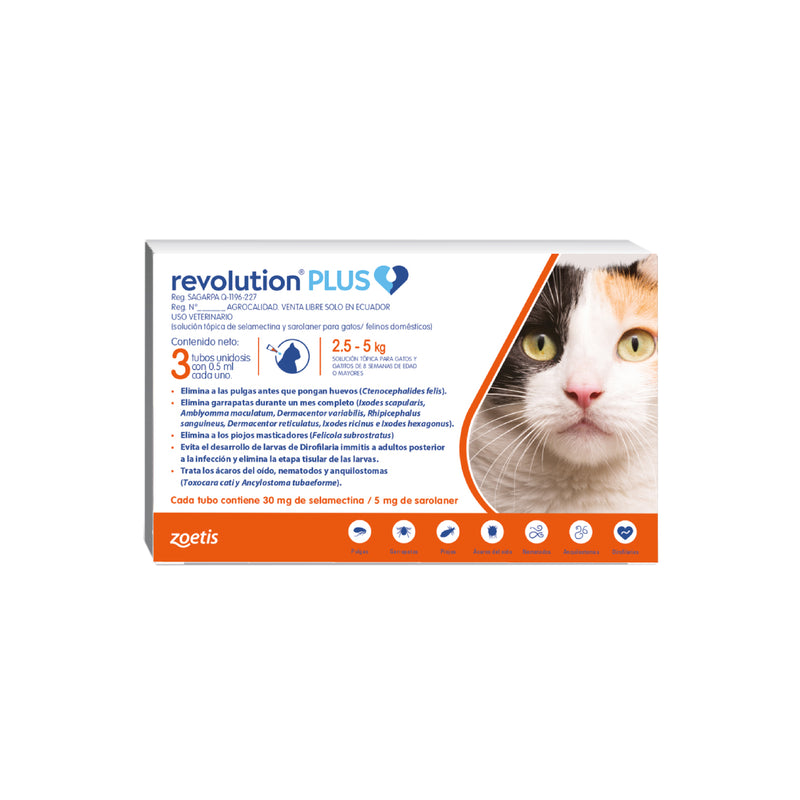 REVOLUTION PLUS 0,5 ML X 3 UND GATO